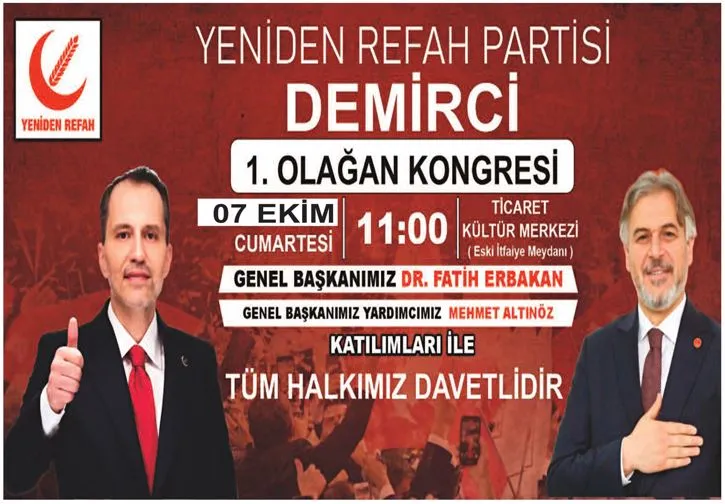 YENİDEN REFAH PARTİSİ DEMİRCİ 1.OLAĞAN KONGRESİ 