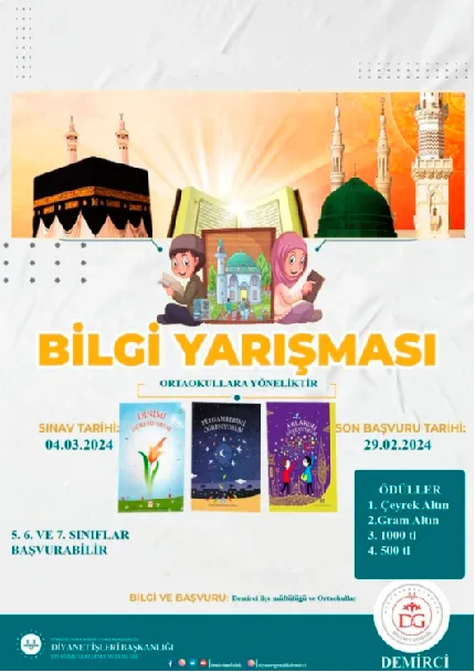 ORTAOKULLAR ARASI  DİNİMİ ÖĞRENİYORUM  BİLGİ YARIŞMASI
