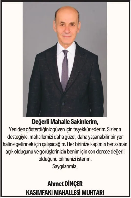 KASIMFAKI MAHALLESİ MUHTAR ADAYI AHMET DİNÇER