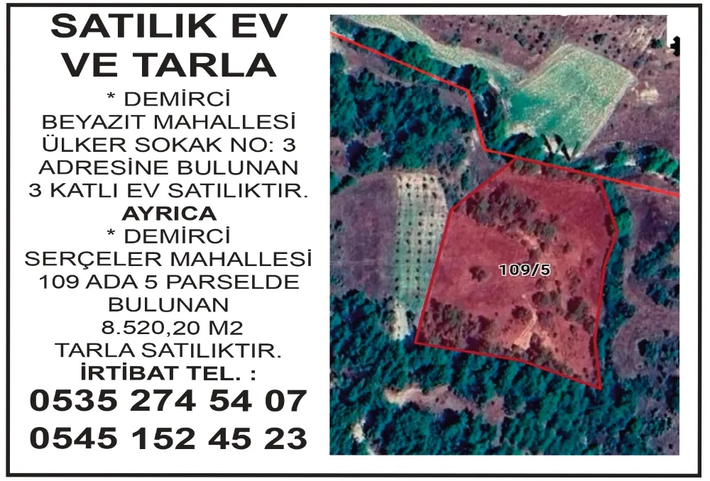 SATILIK EV VE TARLA