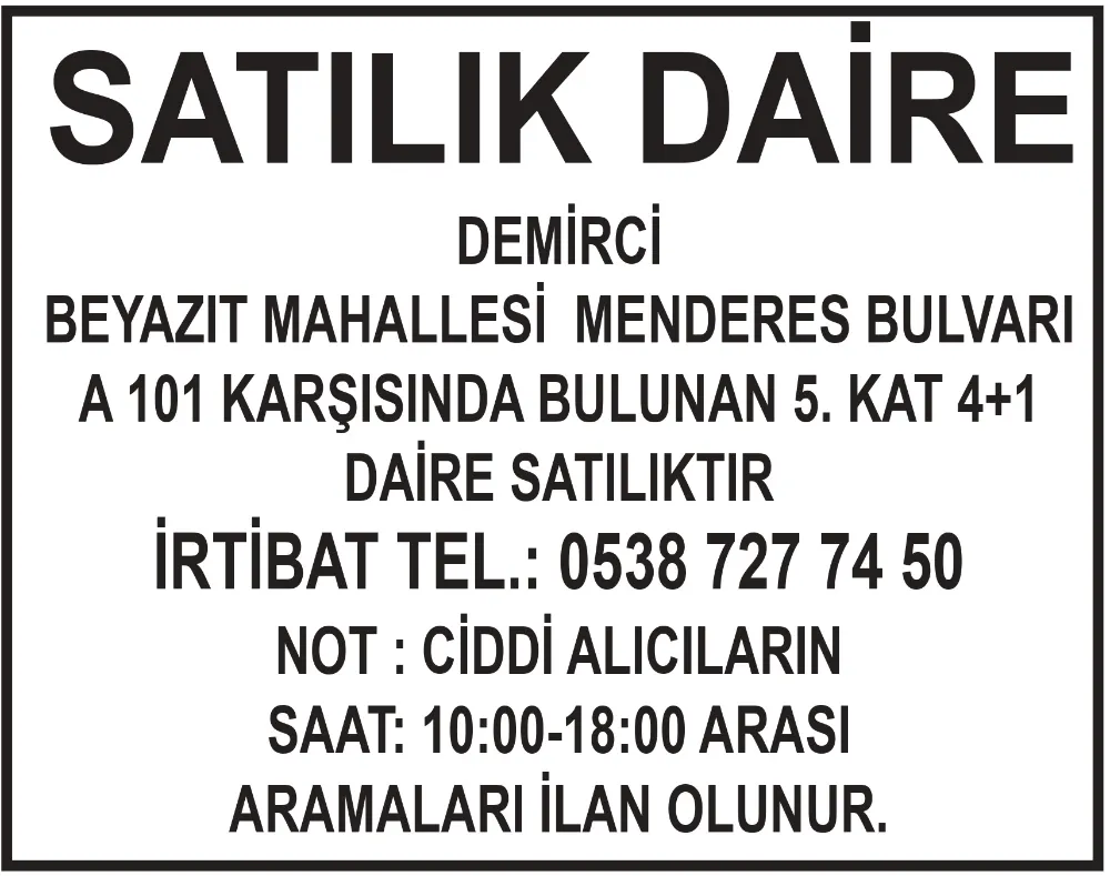 SATILIK DAİRE