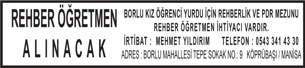 REHBER ÖĞRETMEN ALINACAK