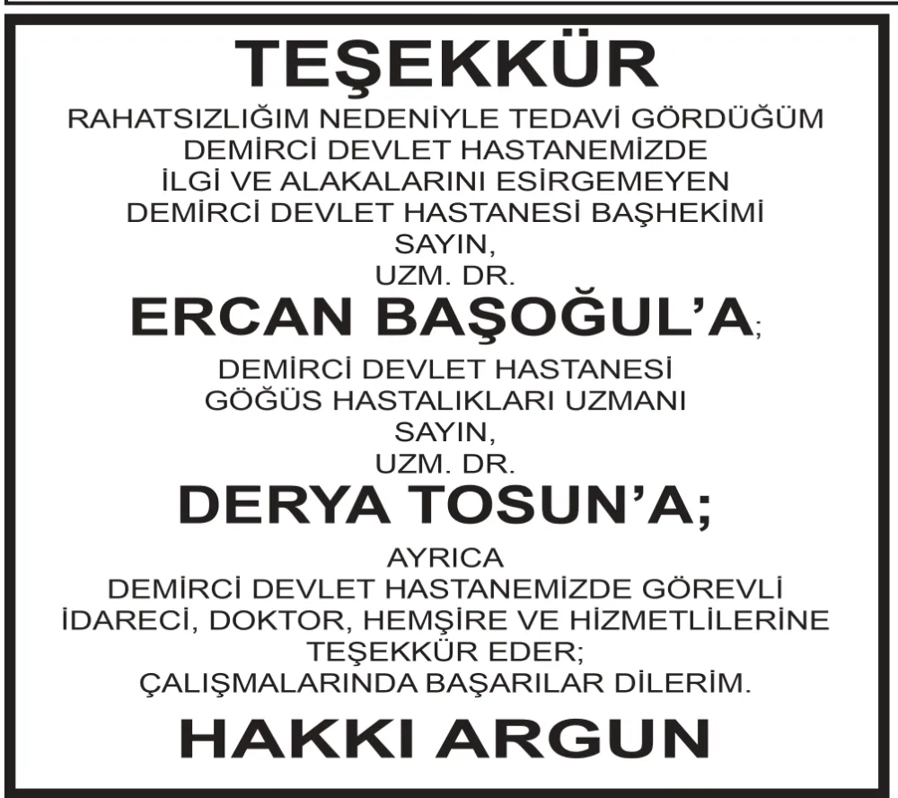 TEŞEKKÜR
