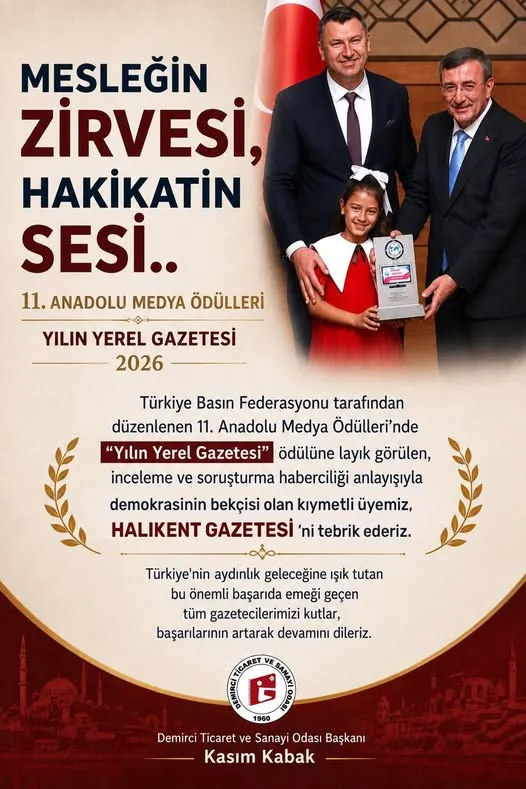 Demirci Ticaret ve Sanayi Odası Başkanımız  Sayın, Kasım KABAK’ın Gazetemizi Tebrik Mesajı