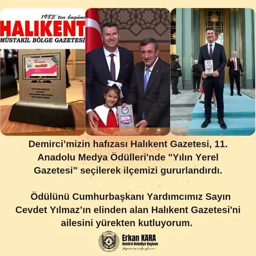 Belediye Başkanımız  Sayın,Erkan KARA’nın Gazetemizi Tebrik Mesajı
