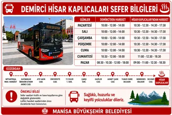 DEMİRCİ'DE ULAŞIM AĞI GENİŞLİYOR: SARIÇAYIR VE HİSAR KAPLICALARI SEFERLERİ BAŞLADI